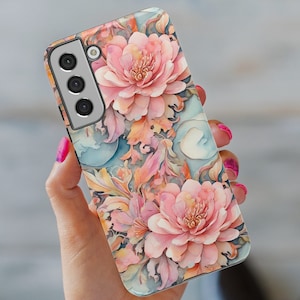 Floral Coquette Phone Case, Coquette iPhone Case, Pink flowers, Floral Phone Cover for iPhone 15 13 14 Samsung, Galaxy, MagSafe Floral Case