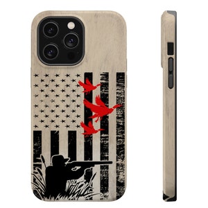 Phone Case for Duck Hunter, Hunting Phone Cover, Bird Hunting Case, Retriever Dad Gift, iPhone, Galaxy, Pixel Tough Cases Mag Safe