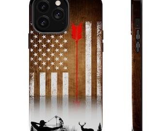 Bow hunter phone case archery hunting phone case iPhone 13 14 galaxy phone case deer hunter compound bow gift for him dad gift bow and arrow