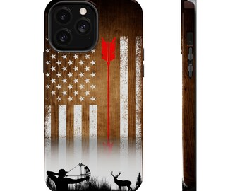 Bow hunter phone case archery hunting phone case iPhone 13 14 galaxy phone case deer hunter compound bow gift for him dad gift bow and arrow