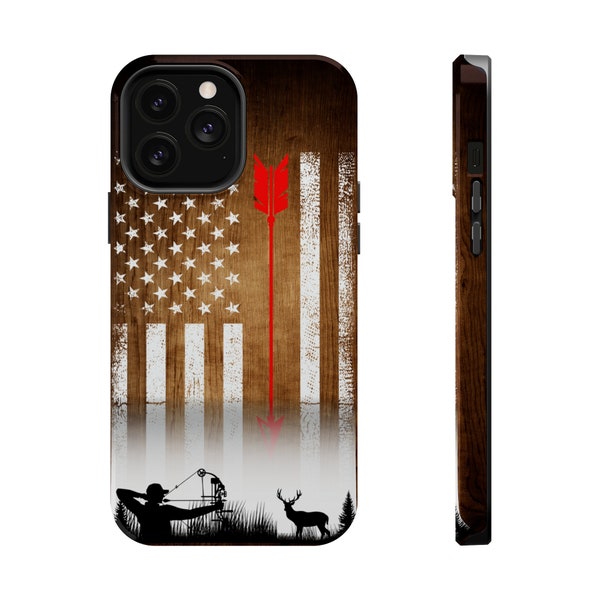 Bow hunter phone case archery hunting phone case iPhone 13 14 galaxy phone case deer hunter compound bow gift for him dad gift bow and arrow