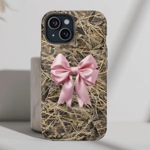 Como Pink Bow Hunting Phone Case | Hunter Girl Phone Cover | Gift for mom sister girlfriend | iPhone 15/14/13 Pro Max Galaxy S23/S22 Ultra