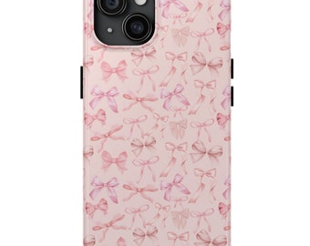 Pink Coquette Phone Cases, Balletcore iPhone Case, Pink Bows phone Case, Preppy Girly Girl Gift for iPhone 15 13 14 Galaxy MagSafe iPhone