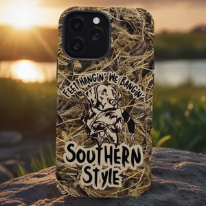Southern Style Duck Hunting Phone Case | Bird Dog | Hunter Phone Cover | Duck Hunting | Camouflage | MagSafe | Tough Case | Samsung