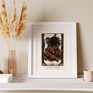 Downloadable Prints | French Fashion Illustration | Eclectic Wall Art | 1920s Art Nouveau Print | DIY Wall Art | Printable Wall Art