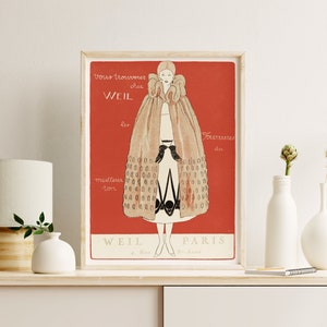 Herunterladbare Drucke | Französische Werbeplakate | 1920er Jahre Flapper Mode | Jugendstil Druck | DIY Wandkunst | Druckbare Wandkunst