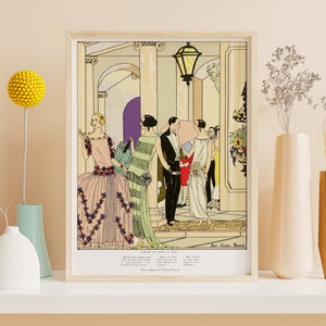 Downloadable Prints | French Fashion Illustration | Art Deco Print | 1920s Flapper Art | Printable Wall Art