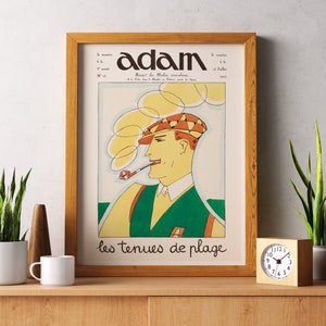 Impresiones descargables / Cartel de moda de caballero / Impresión Art Deco / Ilustración de revista masculina francesa / Arte de pared imprimible