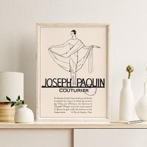 Impresiones descargables / Carteles publicitarios franceses / Impresión Art Deco de los años 20 / Arte de pared neutral / Ilustración de moda / Arte de pared imprimible