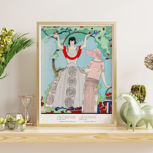 Downloadable Prints | Eclectic Vintage French Print | Colorful 1920s Fashion Print | Aesthetic Wall Art | Printable Wall Art