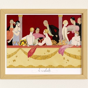 Downloadable Prints | Art Nouveau Print | Bold French Print | 1920s Flapper Art | Fancy Theater Illustration | Printable Wall Art