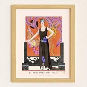 Downloadable Prints | Colorful Art Nouveau Print | 1920s French Flapper Art | Eclectic Wall Art | Woman and Phoenix | Printable Wall Art