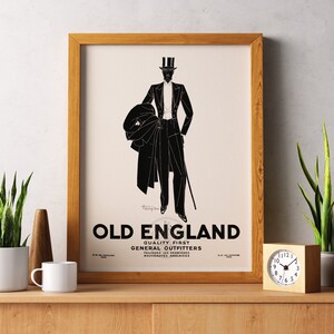 Impresiones descargables / Cartel publicitario / Ilustración de moda de caballero / Impresión minimalista neutra / Impresión Art Deco / Arte de pared imprimible