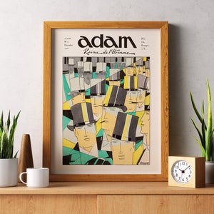 Downloadable Prints | Gentleman&#39;s Fashion Poster | Art Deco Print | French Magazine Illustration | Eclectic Wall Art | Printable Wall Art