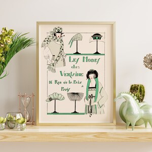 Impresiones descargables / Carteles publicitarios franceses / Moda Flapper de los años 20 / Arte de pared ecléctico / Arte de pared DIY / Arte de pared imprimible