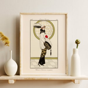 Downloadable Prints | French Art Deco Print | Vintage Fashion Illustration | Eclectic Wall Art | Printable Wall Art