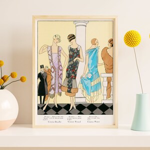 Downloadable Prints | French Fashion Illustration | Eclectic Art Deco Print | 1920s Party | Printable Wall Art