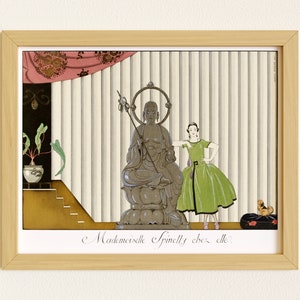 Downloadable Prints | Art Nouveau Print | 1920s French Illustration | Eclectic Wall Art | Asian Inspired Decor | Printable Wall Art