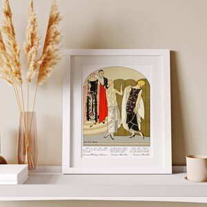 Downloadable Prints | French Fashion Illustration | Art Deco Print | Trendy 1920s Flappers | Vintage Haute Couture | Printable Wall Art