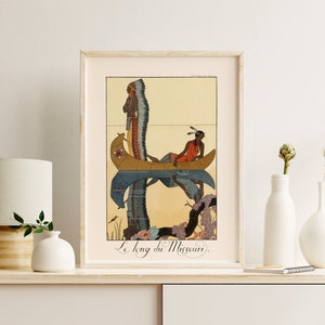 Downloadable Prints | Art Nouveau Print | 1920s Neutral Wall Art | Vintage Native Americans Illustration | Printable Wall Art