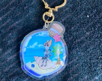 Mass Effect Mordin beach bottle holographic keychain