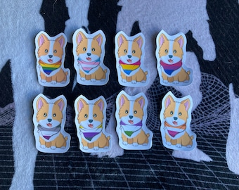 LBGTQ+ pride corgi stickers