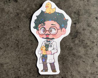 chibi Doctor Darling duckling holographic sticker