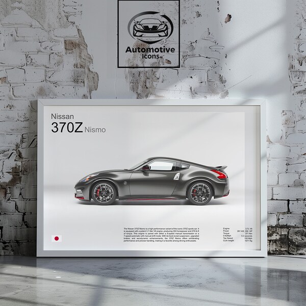 Nissan 370z Nismo, Japanese Supercar Wall Art print, Luxury Car Wall Art, Automotive Decor 370z nismo, jdm automotive print nissan 370z