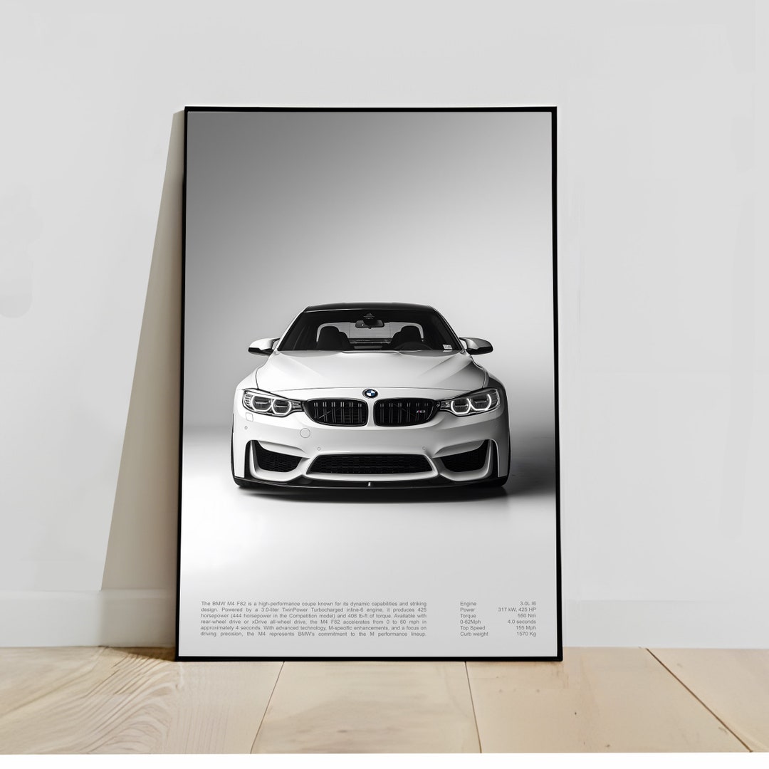 BMW M4 F82 Poster, German Supercar Wall Art Print, Luxury Car Wall Art ...