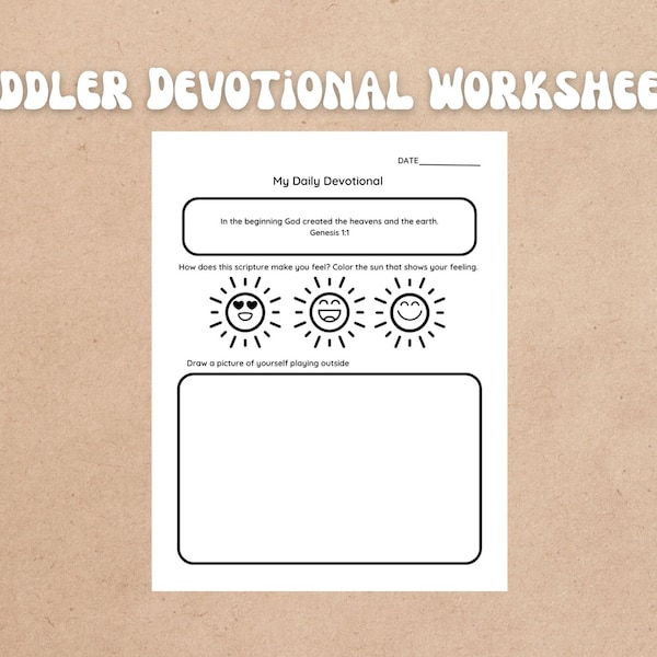 Toddler Devotional Worksheets