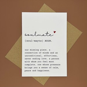 Définition de l'âme soeur Carte de vœux