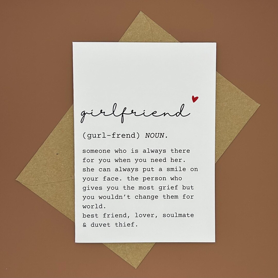 Girlfriend Definition Greeting Card - Etsy