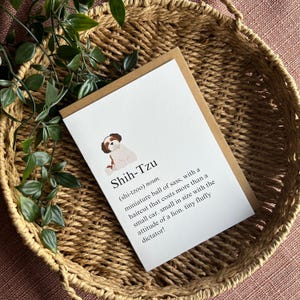 Définition du shih-tzu Carte de vœux