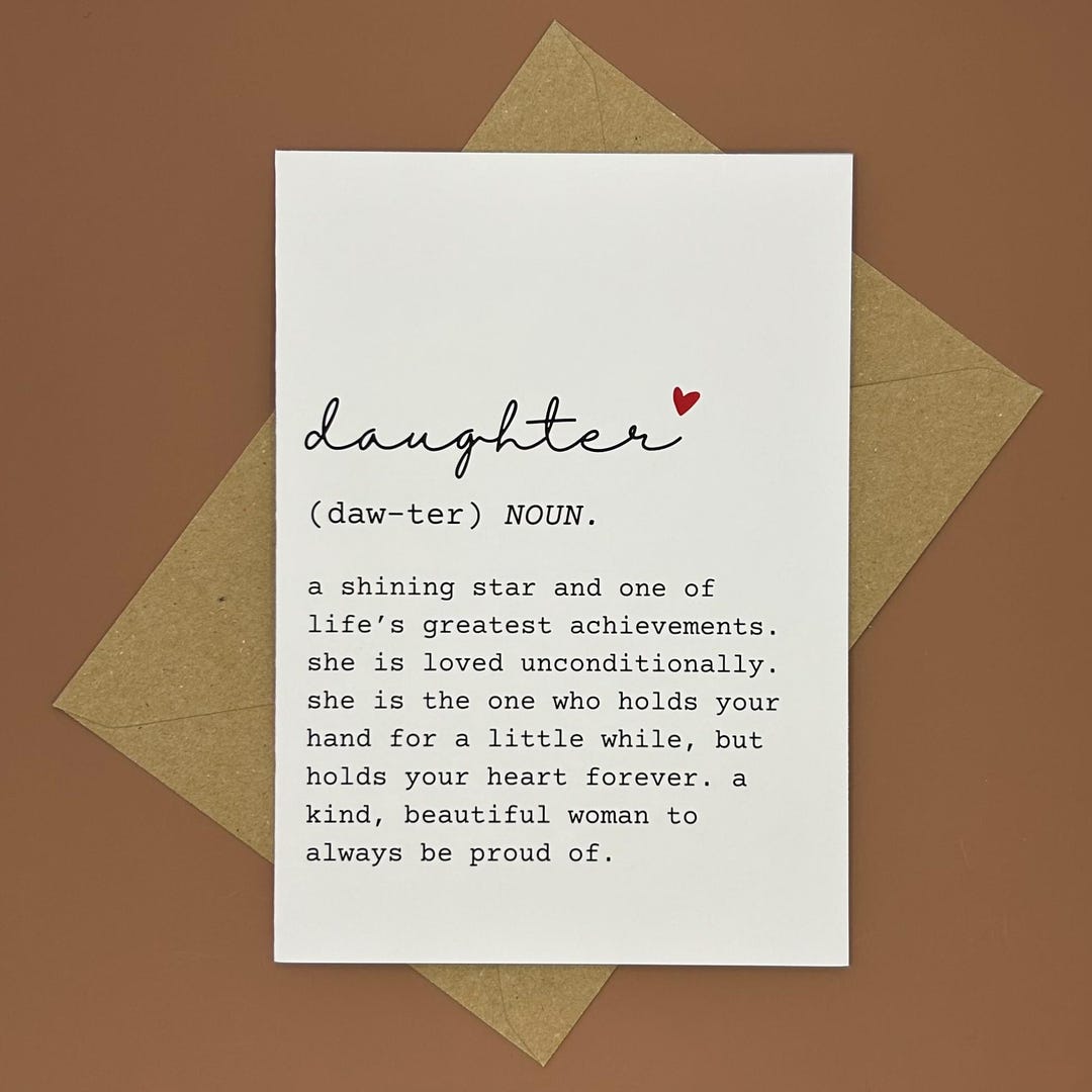 Daughter Definition Greeting Card - Etsy
