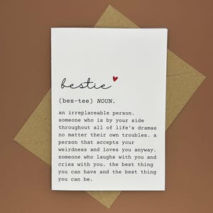 Définition Bestie Carte de vœux