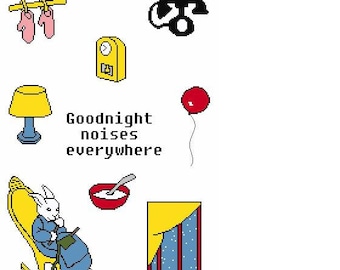 Godnatt Måne Korsstygn Mönster