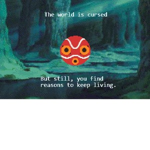 Princess Mononoke - The World is Cursed Cross Stitch Pattern