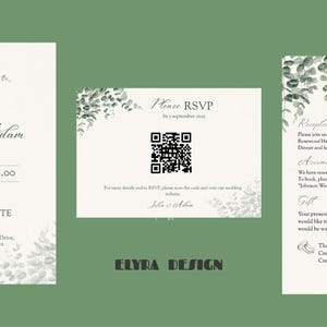 Editable Minimalist Wedding Invitation Template Bundle, Modern Invite Suite, RSVP Cards, Elegant Printable Details Set, Instant Download