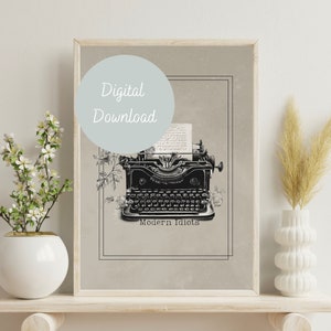 Typewriter ttpd poster Modern Idiots fan art vintage wildflowers home decor poets department gift idea for her