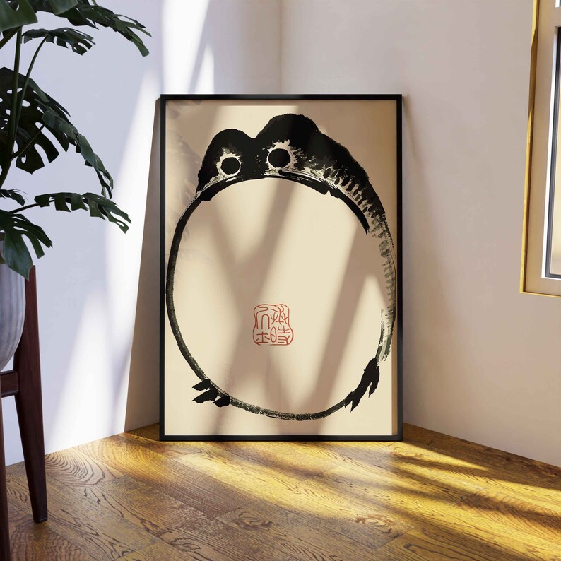 Japanese Matsumoto Hoji Frog Wall Art Set of 3 Print, Japandi Wall Art ...
