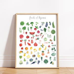 Fruits and vegetables L - watercolor picture poster