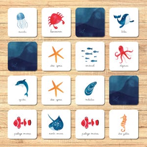 Memori Jokoa - Itsasoan / Jeu de Memory Sous l'océan Version Basque