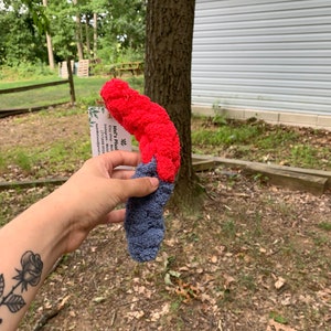Hand knit plushie bendable gummy worms