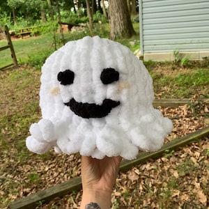 Hand knit plushie ghost