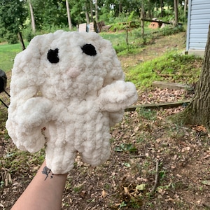 Hand knit plushie bunny