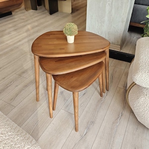 decorative nesting coffee table end table set solid wood