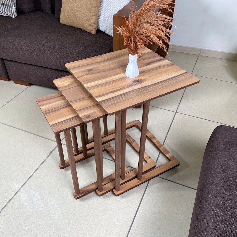 Walnut Nesting Table - Etsy UK