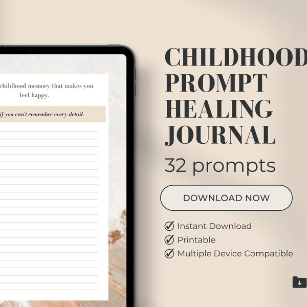 Mental Health Journal | Childhood Prompt Healing | Self-Help | 32 Prompts | Discover your inner-child