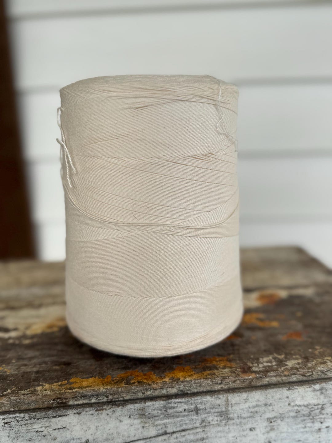 Vintage off White String Spool - Large Sewing Decor - Etsy