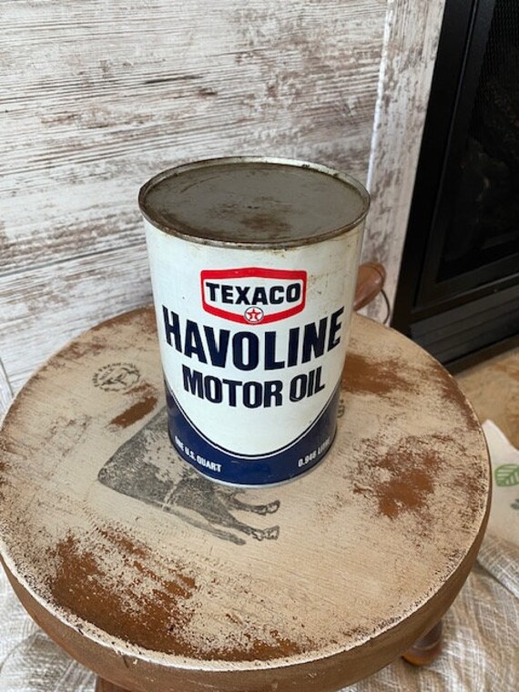 Vintage Texaco Havoline Oil Can: Unopened One Quart Advertisement